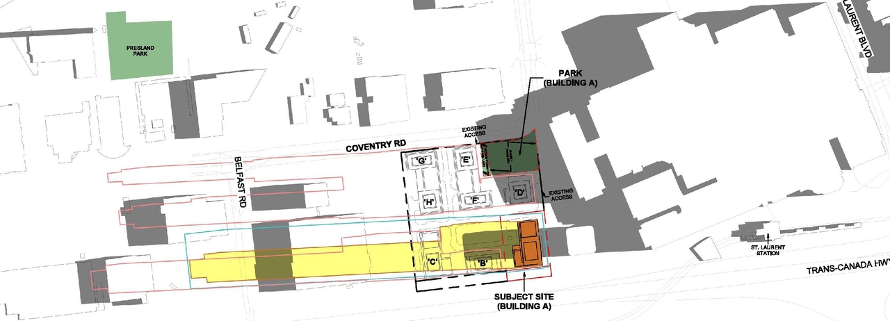 Construction site plan for project from page 64 of the file '2024-11-20 - Urban Design Brief - D07-12-24-0151'