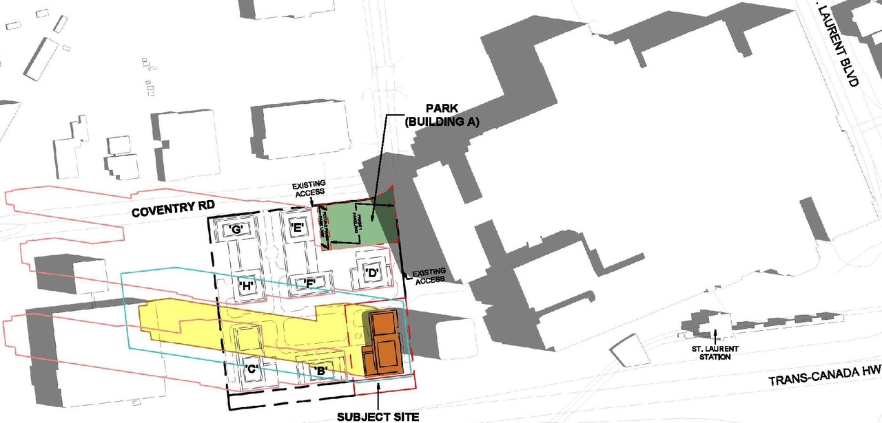 Construction site plan for project from page 64 of the file '2024-11-20 - Urban Design Brief - D07-12-24-0151'