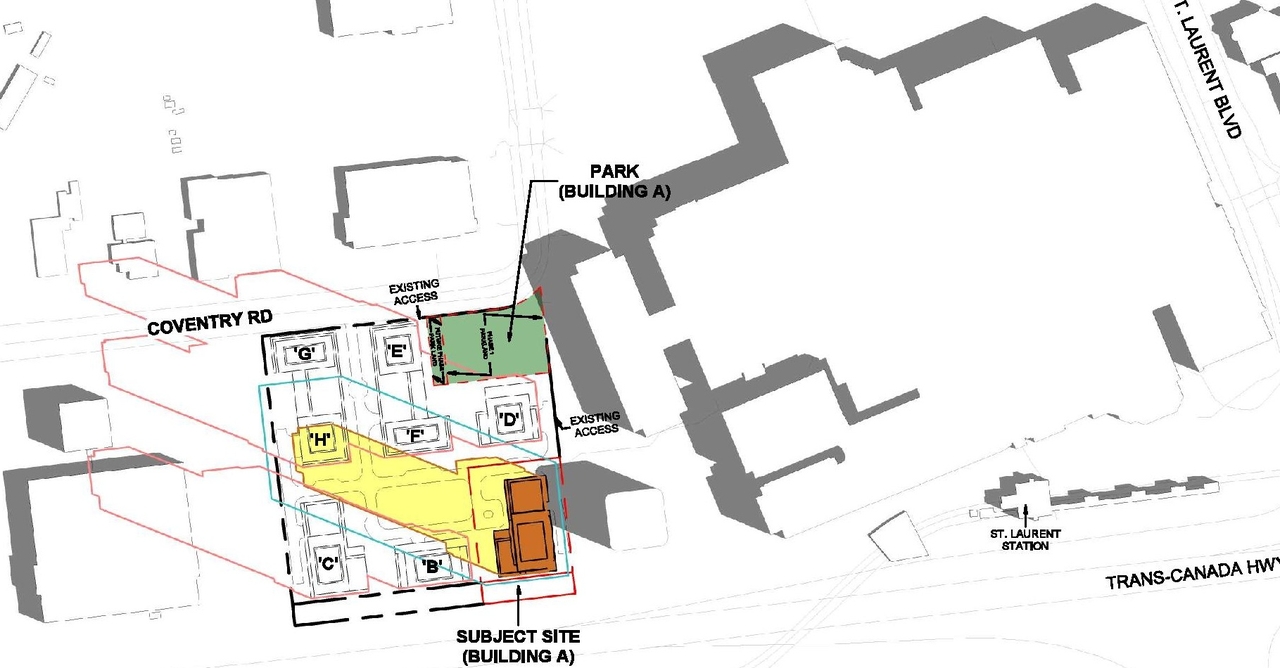 Construction site plan for project from page 65 of the file '2024-11-20 - Urban Design Brief - D07-12-24-0151'