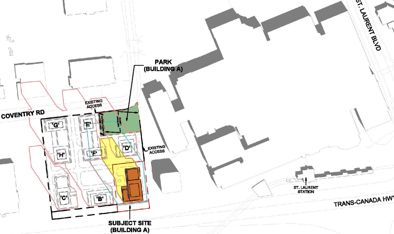 Construction site plan for project from page 66 of the file '2024-11-20 - Urban Design Brief - D07-12-24-0151'