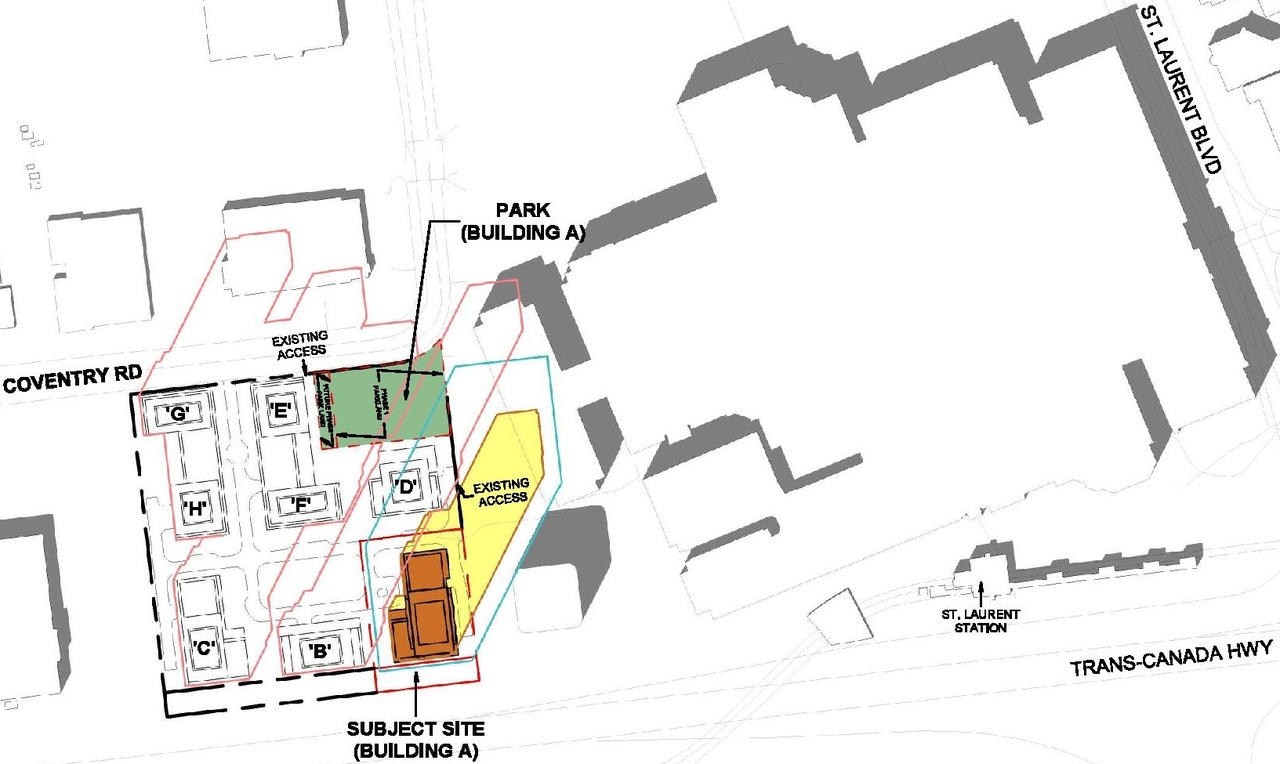 Construction site plan for project from page 67 of the file '2024-11-20 - Urban Design Brief - D07-12-24-0151'