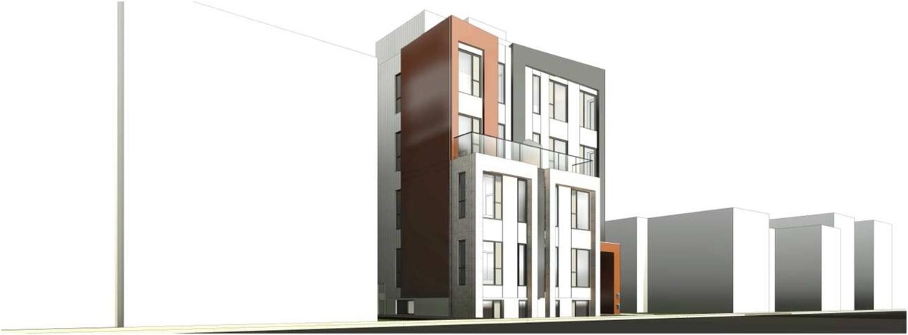 Rendering of building from page 15 of the file '2024-11-21 - Urban Design Brief - D07-12-24-0153'