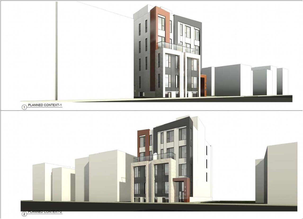Rendering of building from page 17 of the file '2024-11-21 - Urban Design Brief - D07-12-24-0153'