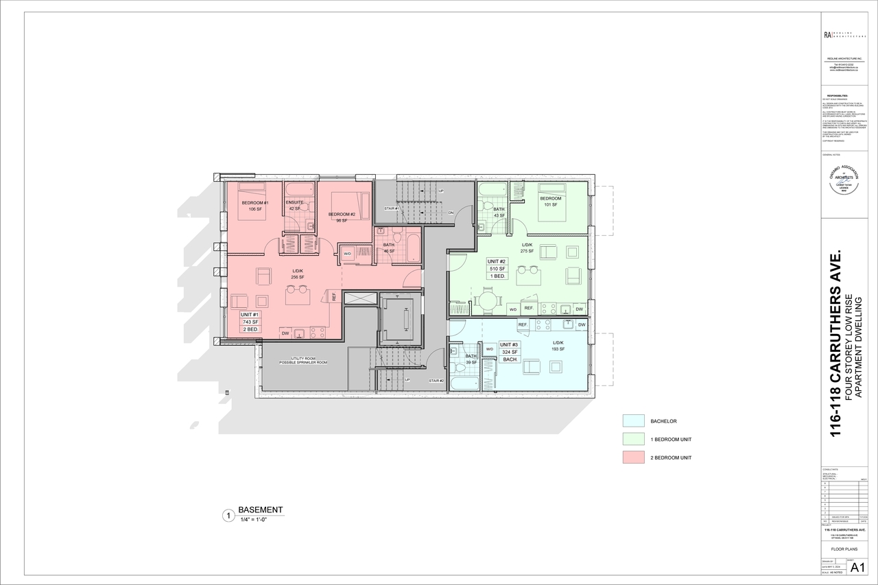 Floor plan for project from page 2 of the file '2024-11-21 - Site Plan, Floor Plans, Elevations & Context Models - D07-12-24-0153'