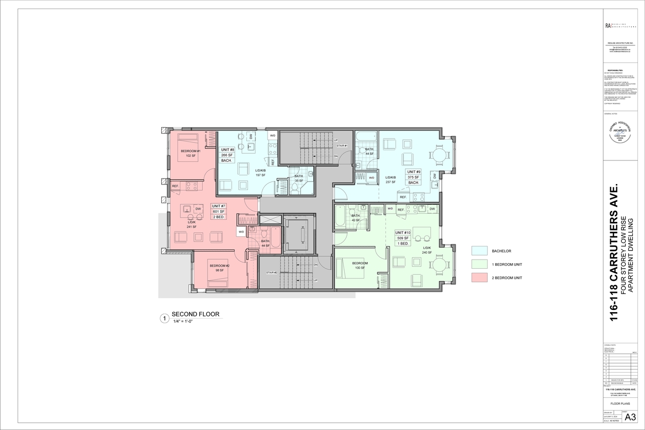 Floor plan for project from page 4 of the file '2024-11-21 - Site Plan, Floor Plans, Elevations & Context Models - D07-12-24-0153'