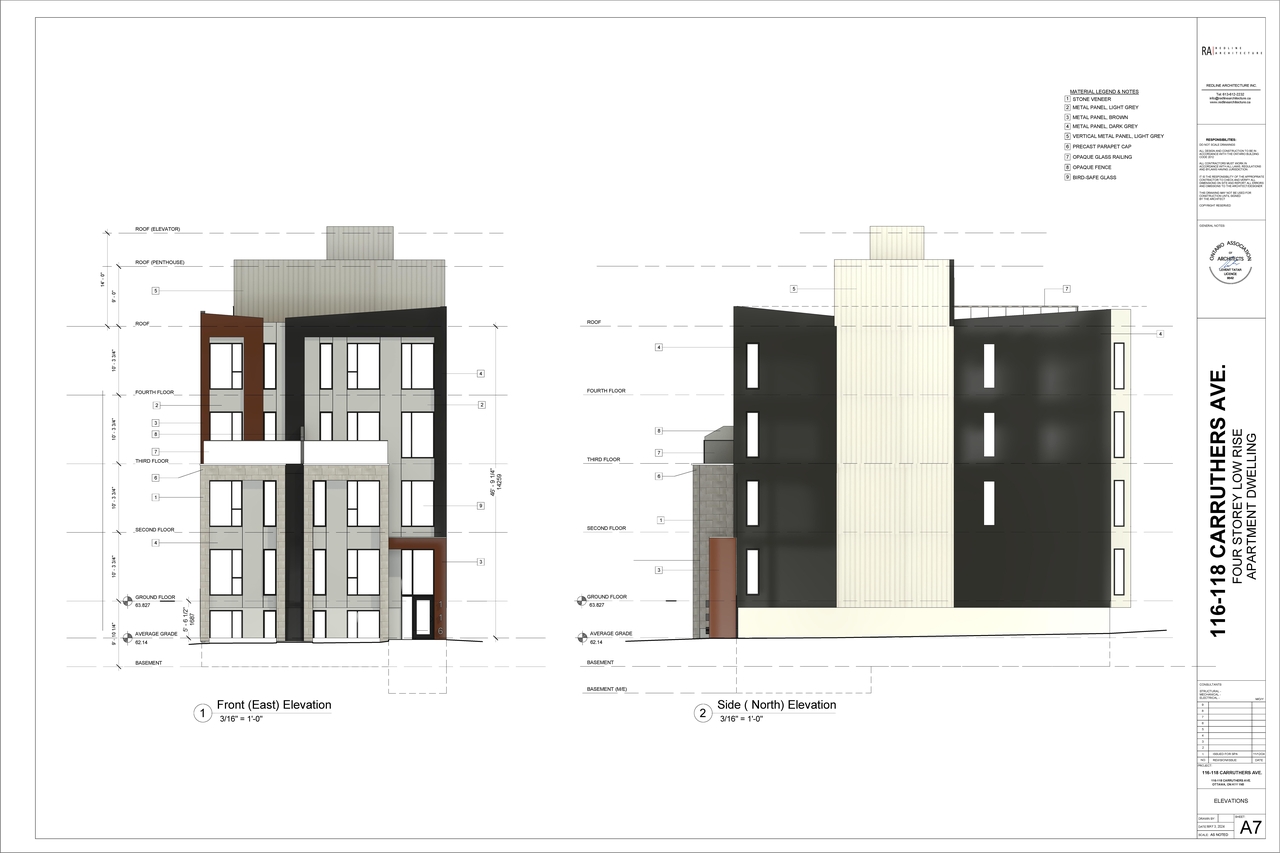 Rendering of building from page 8 of the file '2024-11-21 - Site Plan, Floor Plans, Elevations & Context Models - D07-12-24-0153'
