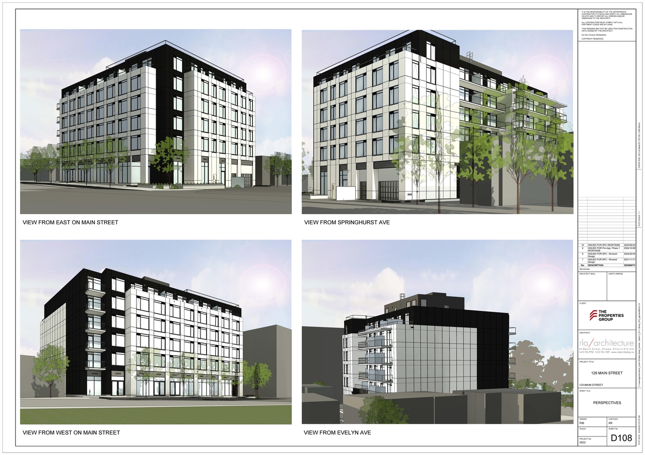 Rendering of building from page 8 of the file '2025-06-03 - Floor Plans & Elevations - D07-12-24-0154'