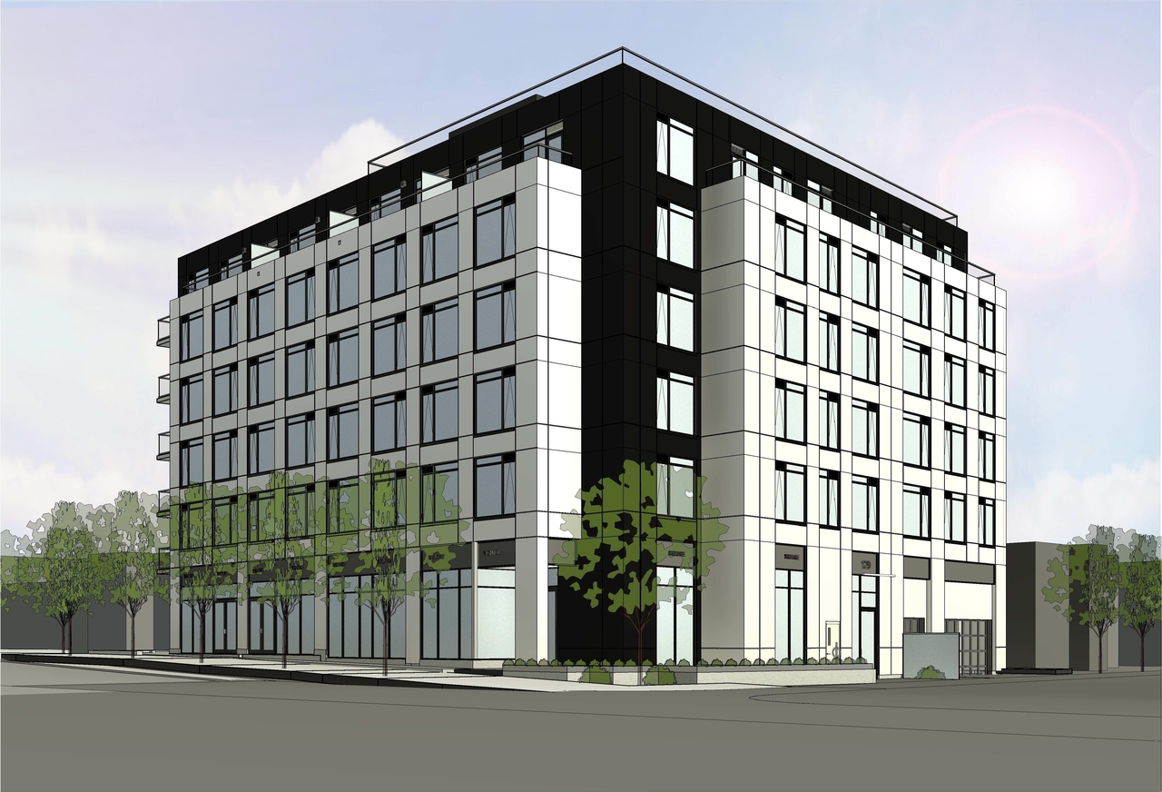 Rendering of building from page 8 of the file '2025-06-03 - Floor Plans & Elevations - D07-12-24-0154'