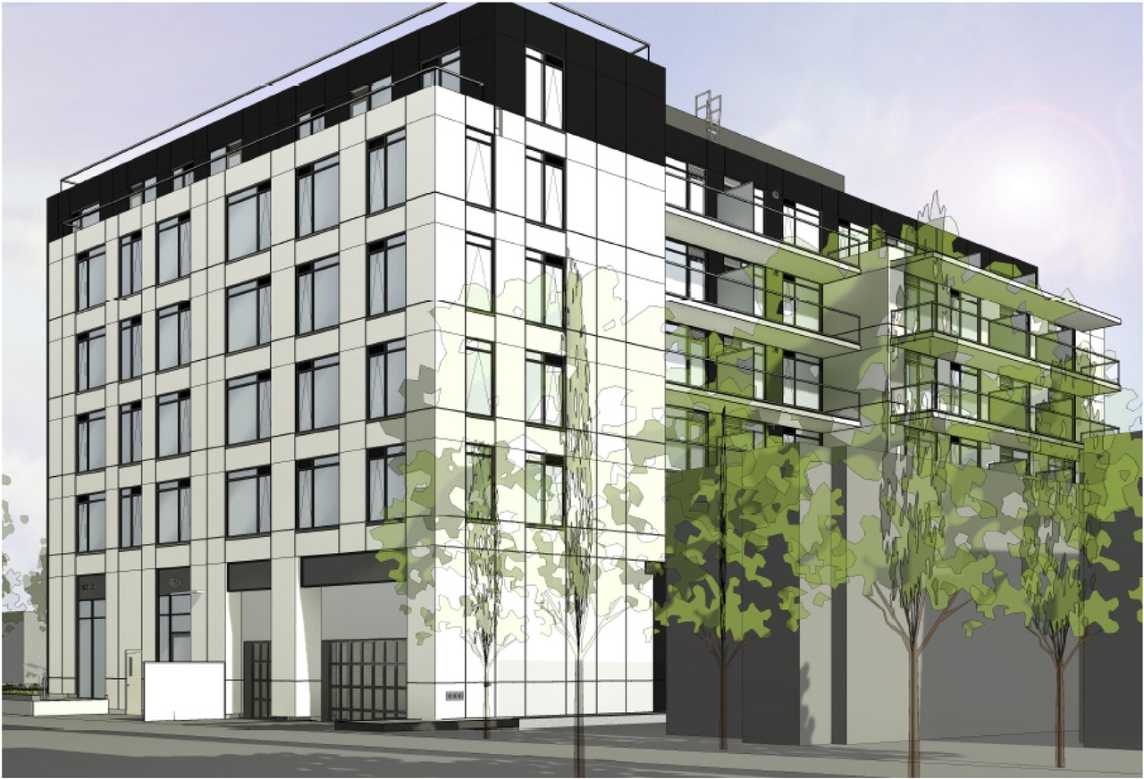 Rendering of building from page 24 of the file '2025-06-03 - Urban Design Brief - D07-12-24-0154'