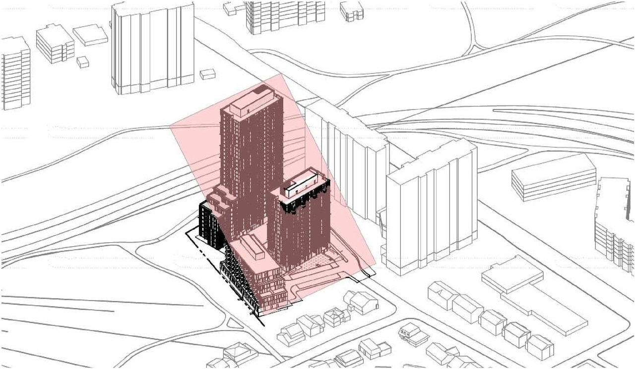 Rendering of building from page 14 of the file '2024-12-03 - Design Brief - D07-12-24-0161'