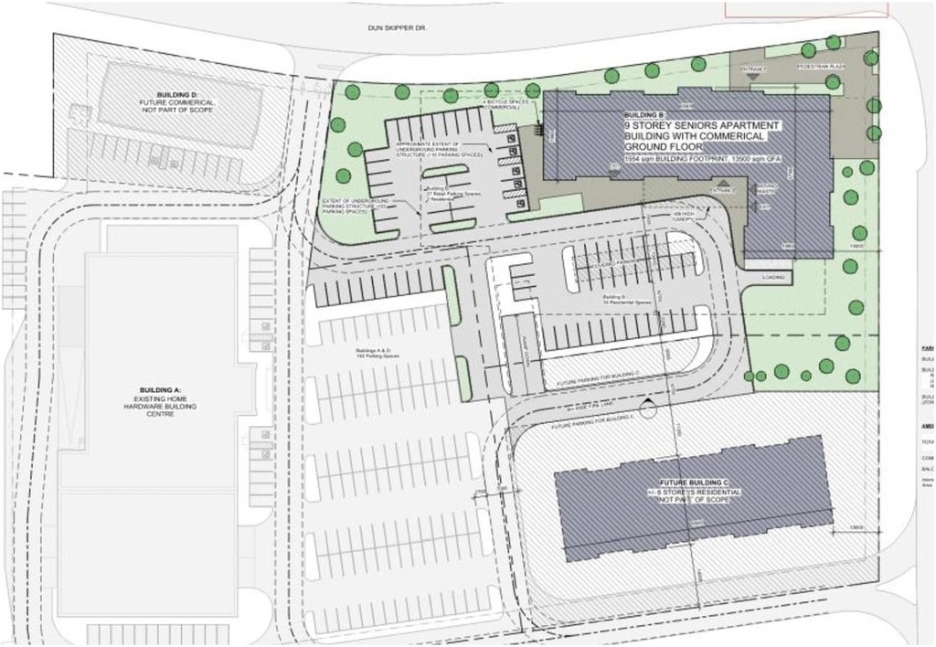 Construction site plan for project from page 18 of the file '2025-05-12 - Urban Design Brief - D07-12-24-0169'