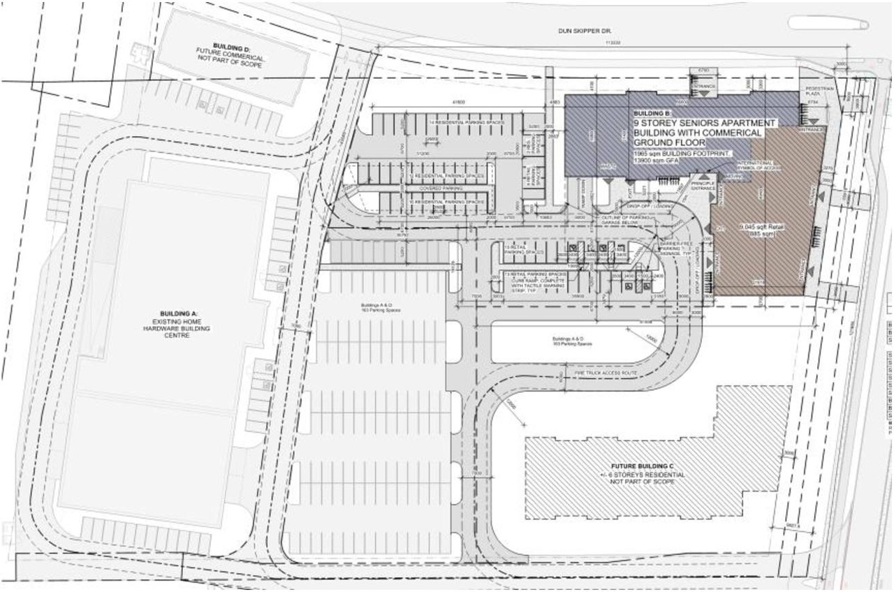 Construction site plan for project from page 19 of the file '2025-05-12 - Urban Design Brief - D07-12-24-0169'
