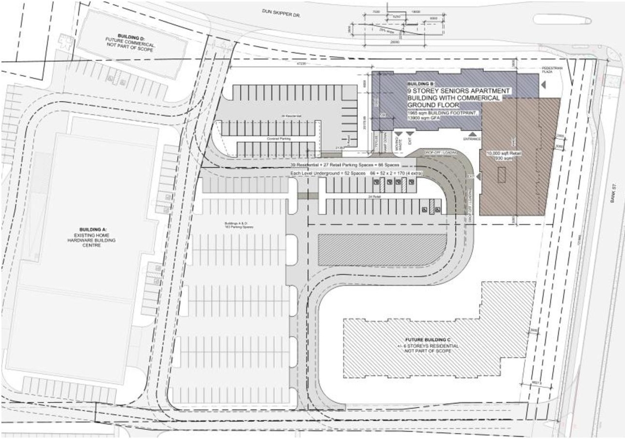 Construction site plan for project from page 19 of the file '2025-05-12 - Urban Design Brief - D07-12-24-0169'