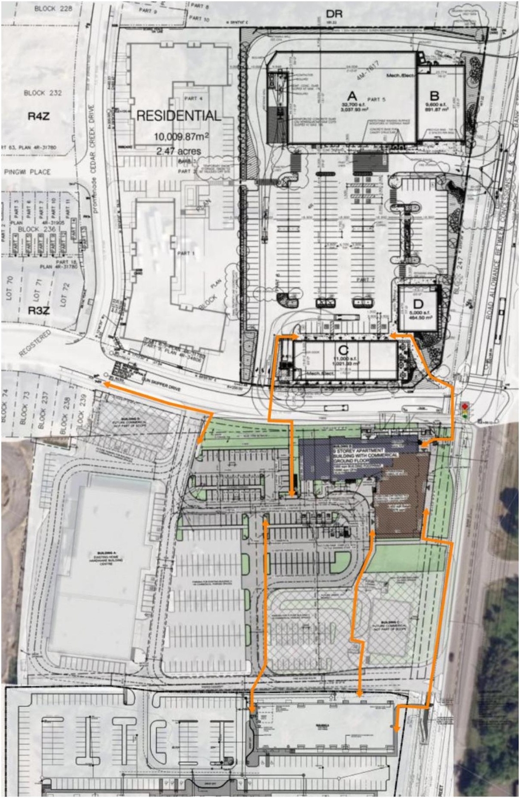 Construction site plan for project from page 23 of the file '2025-05-12 - Urban Design Brief - D07-12-24-0169'