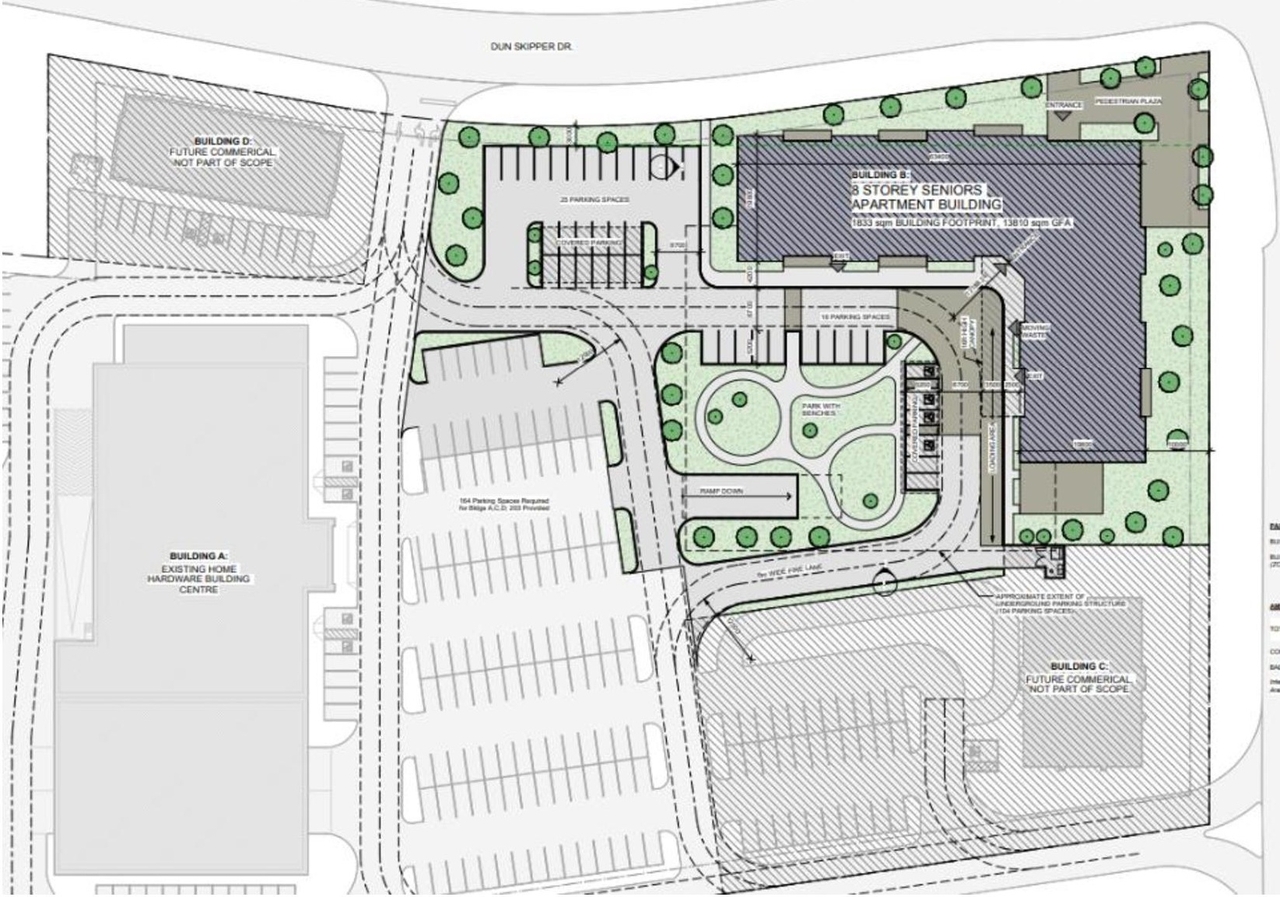Construction site plan for project from page 36 of the file '2025-05-12 - Design Brief - D07-12-24-0169'