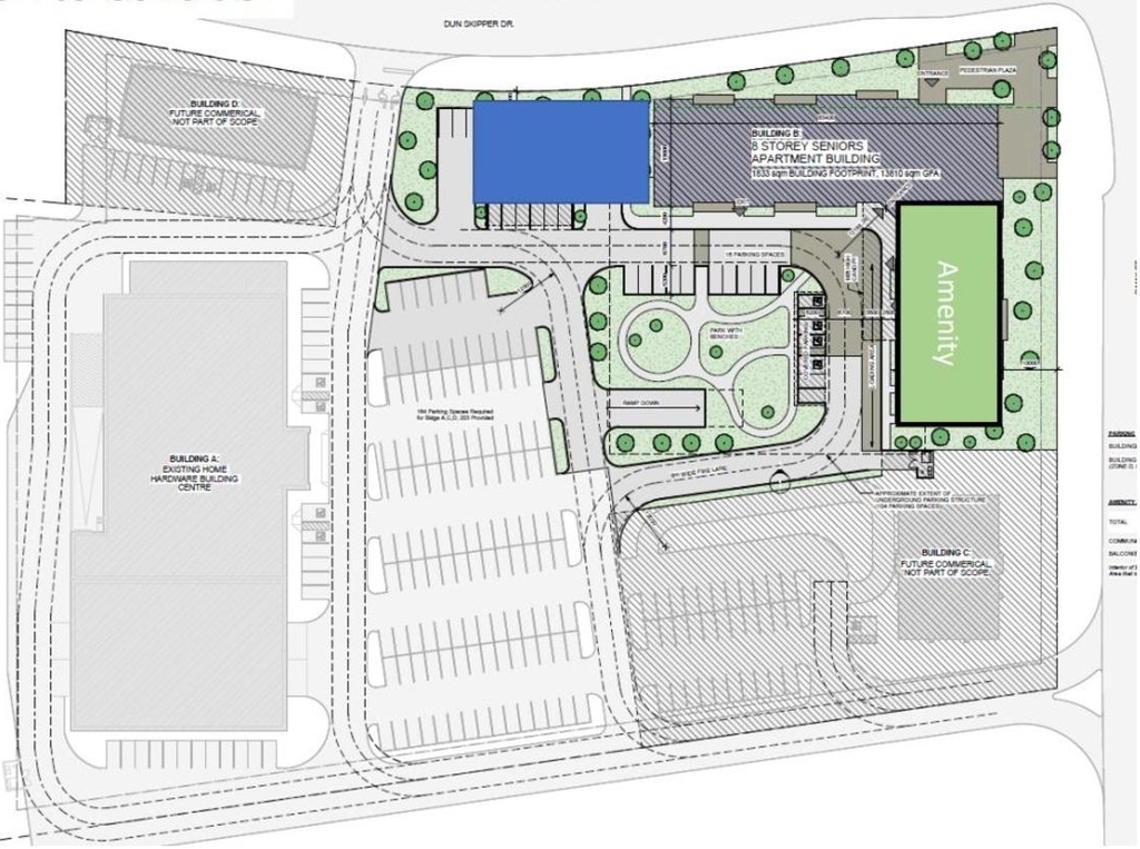Construction site plan for project from page 39 of the file '2025-05-12 - Design Brief - D07-12-24-0169'