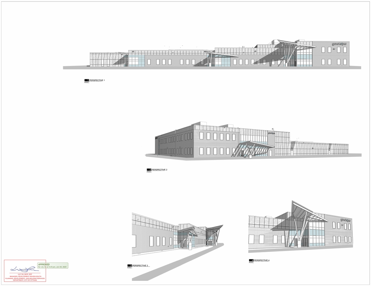 Rendering of building from page 2 of the file '2025-06-11 - Elevations & Perspectives - D07-12-24-0170'