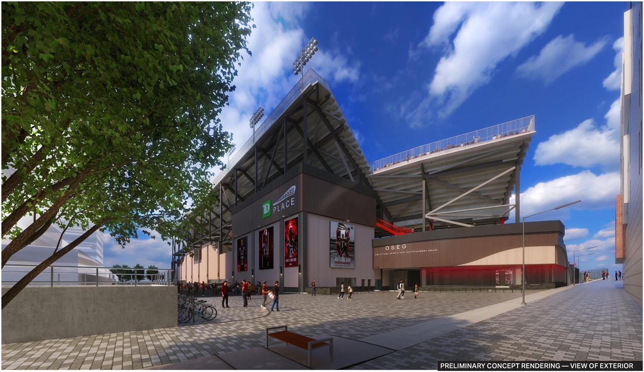 Rendering of building from page 9 of the file '2025-03-06 - Urban Design Brief NNS - D07-12-24-0178'