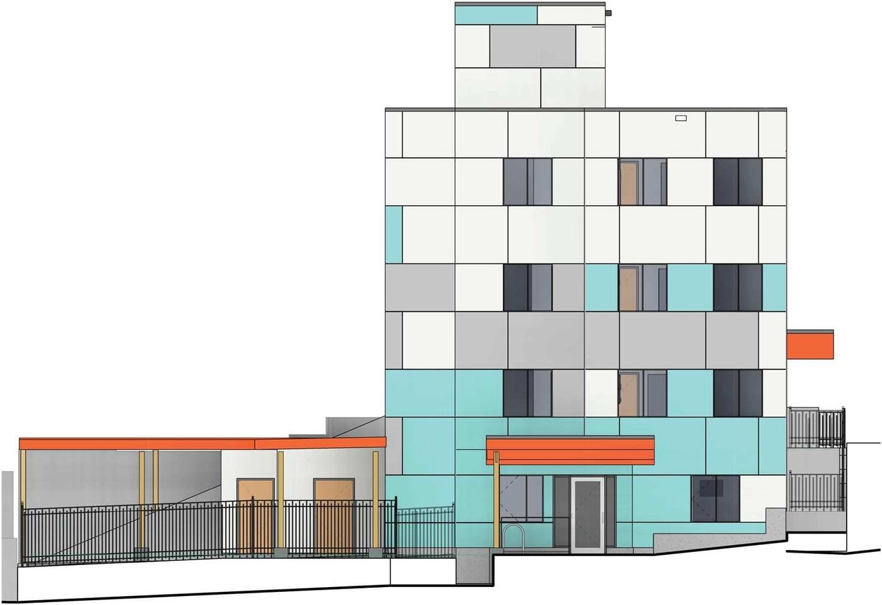 Rendering of building from page 12 of the file '2025-01-13 - Design Brief - D07-12-25-0002'