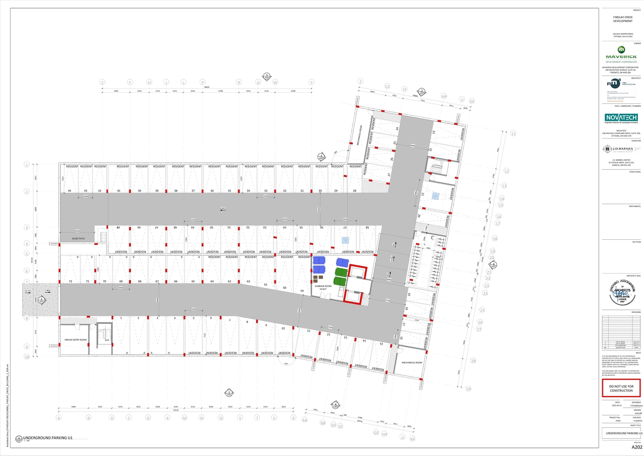 Construction site plan for project from page 4 of the file '2025-05-12 - Building 1 Floor Plans & Elevations - D07-12-25-0005'