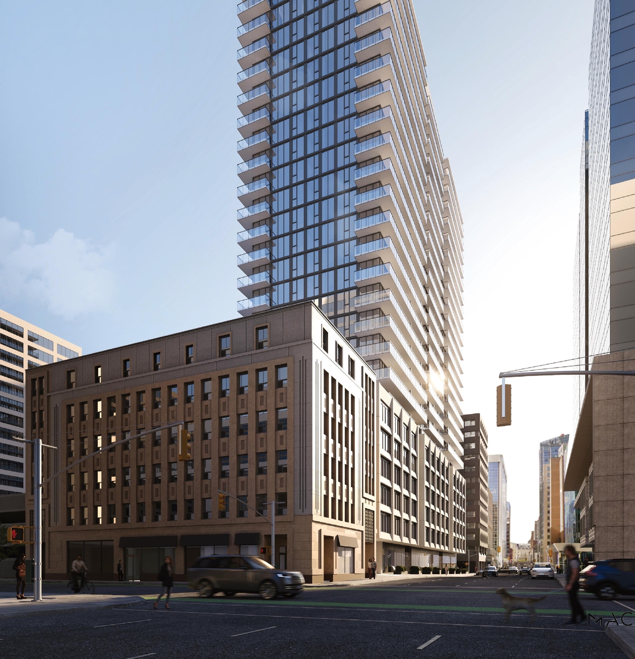 Rendering of building from page 35 of the file '2025-07-22 - Urban Design Brief - D07-12-25-0010'