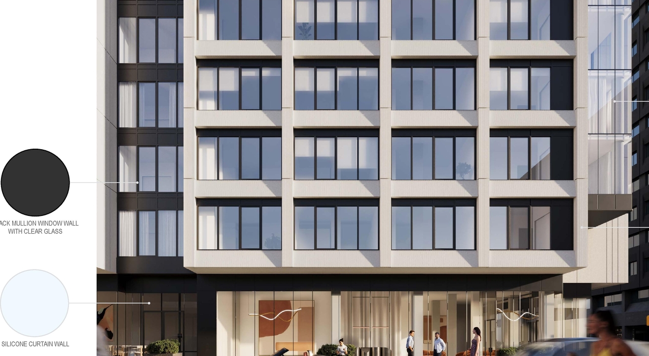 Rendering of building from page 33 of the file '2025-10-30 - Urban Design Brief - D07-12-25-0010'