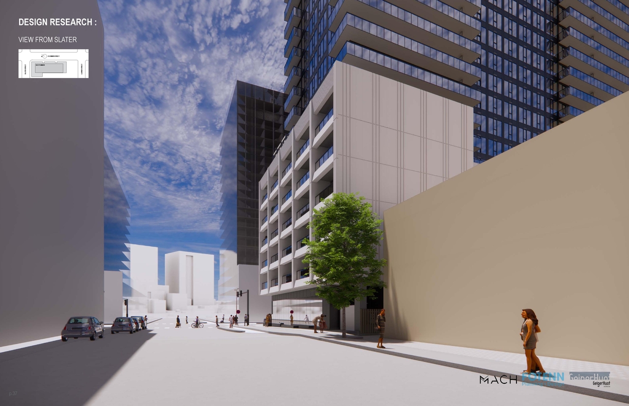 Rendering of building from page 38 of the file '2025-10-30 - Urban Design Brief - D07-12-25-0010'