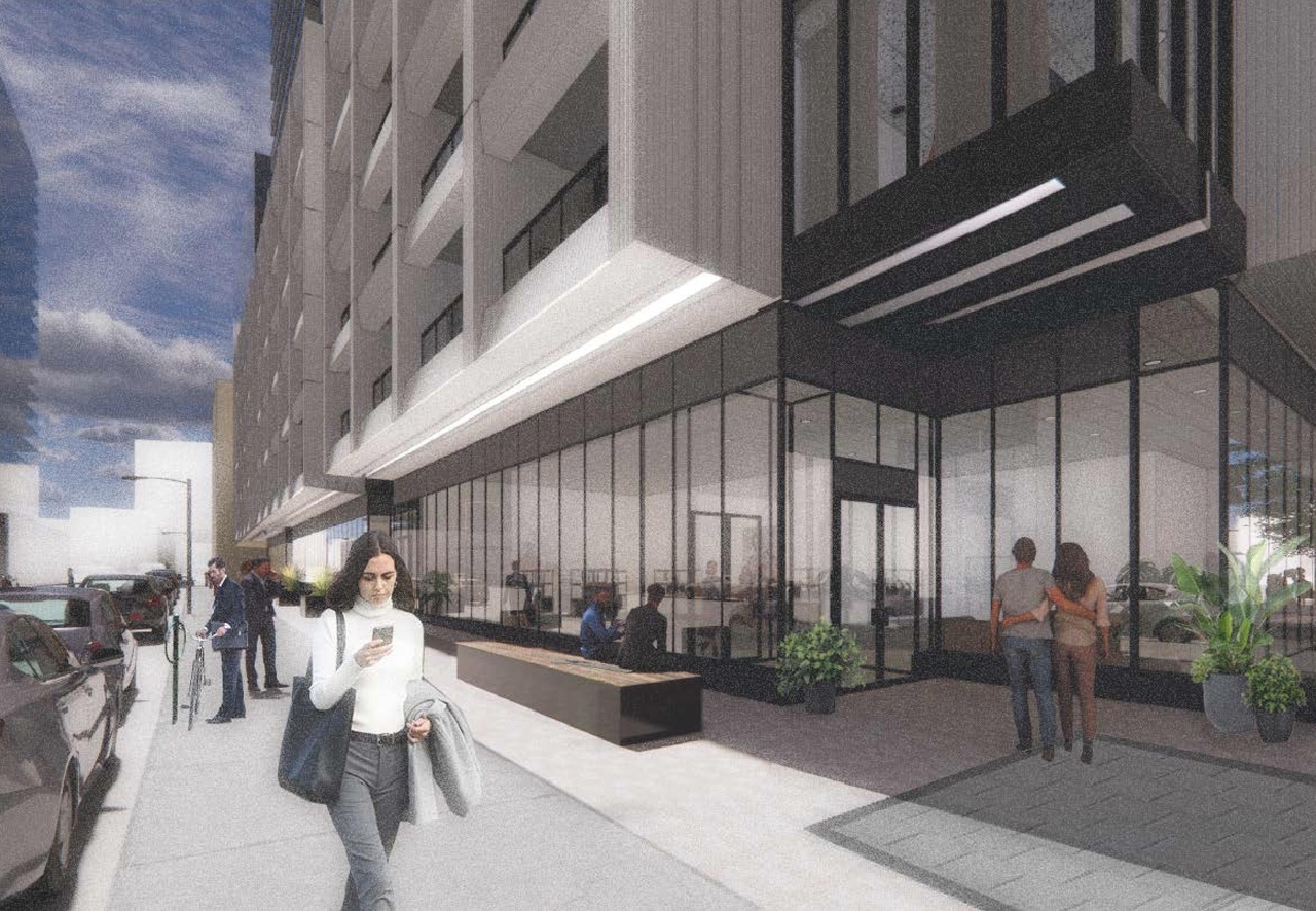 Rendering of building from page 52 of the file '2025-10-30 - Urban Design Brief - D07-12-25-0010'