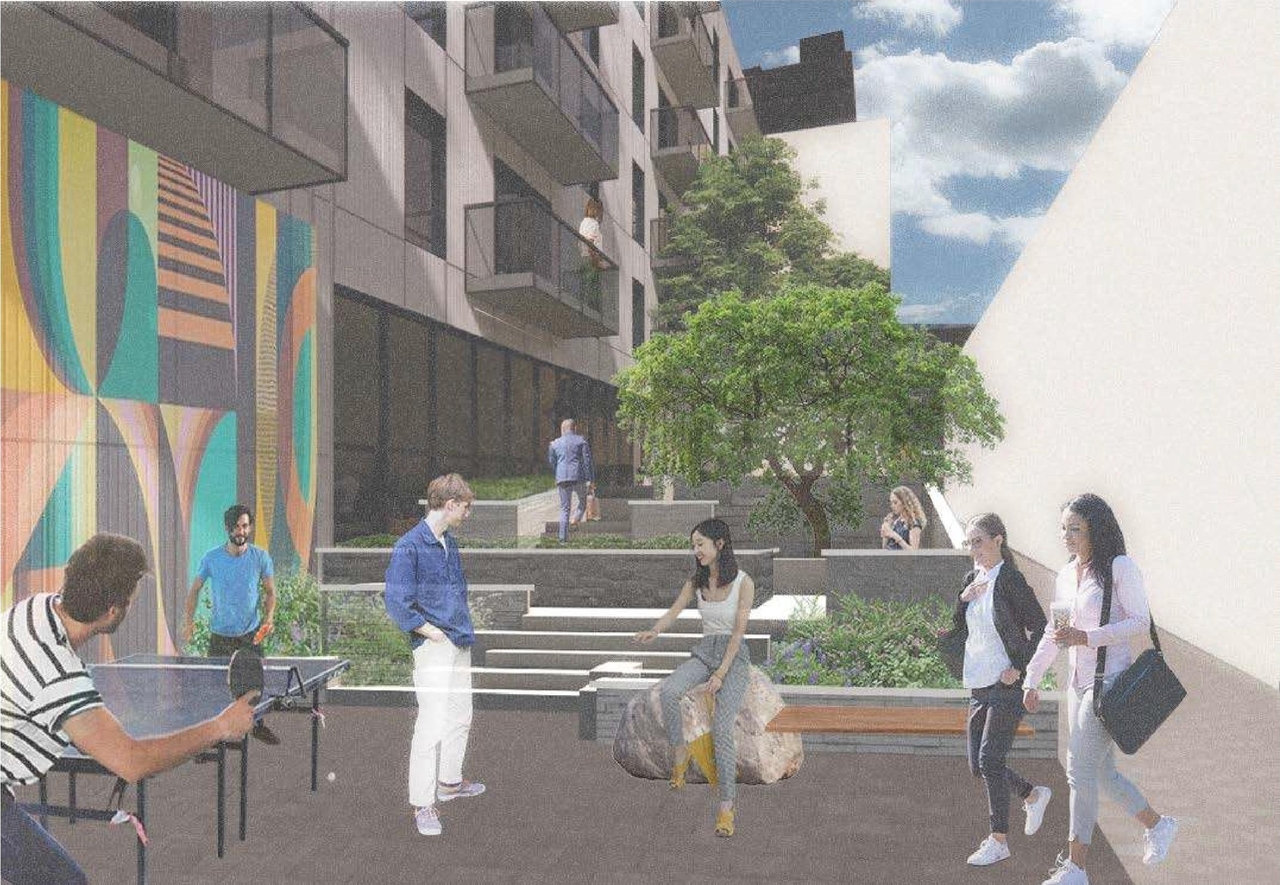 Rendering of building from page 52 of the file '2025-10-30 - Urban Design Brief - D07-12-25-0010'