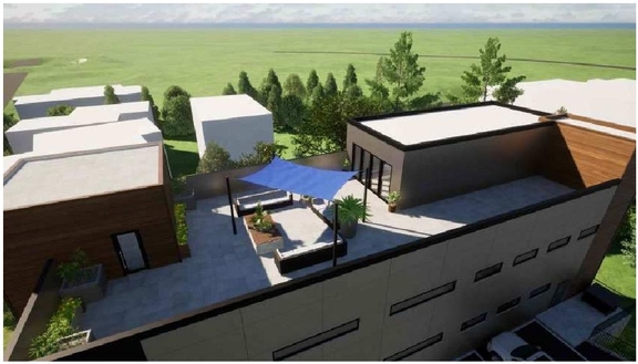 Rendering of building from page 6 of the file '2025-03-03 - Urban Design Brief - D07-12-25-0022'