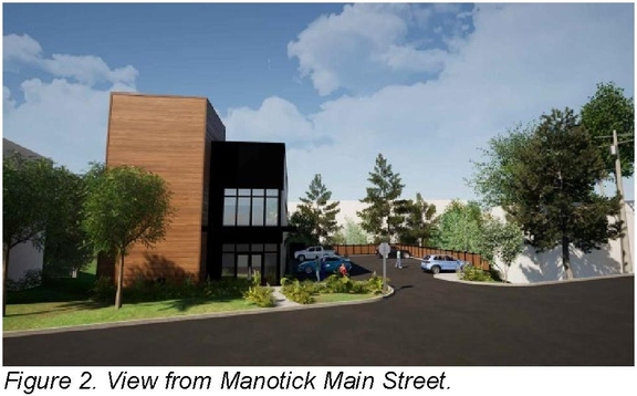 Rendering of building from page 6 of the file '2025-11-28 - Urban Design Brief - D07-12-25-0022'