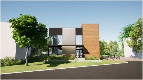 Rendering of building from page 23 of the file '2025-11-28 - Urban Design Brief - D07-12-25-0022'