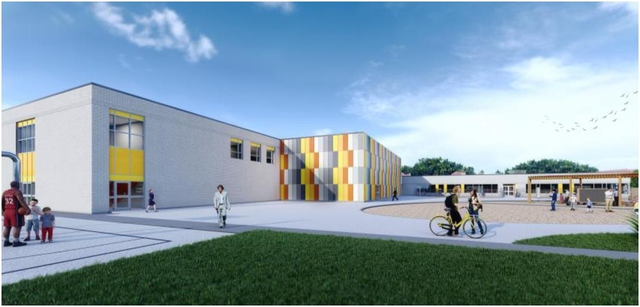 Rendering of building from page 4 of the file '2025-06-20 - Exterior Finishes & Perspectives - D07-12-25-0023'