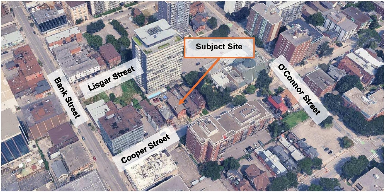 Construction site plan for project from page 3 of the file '2025-03-07 - Scoped Urban Design Brief - D07-12-25-0027'