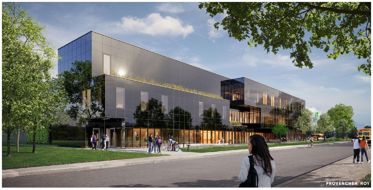 Rendering of building from page 6 of the file '2025-03-28 - Design Brief - D07-12-25-0040'