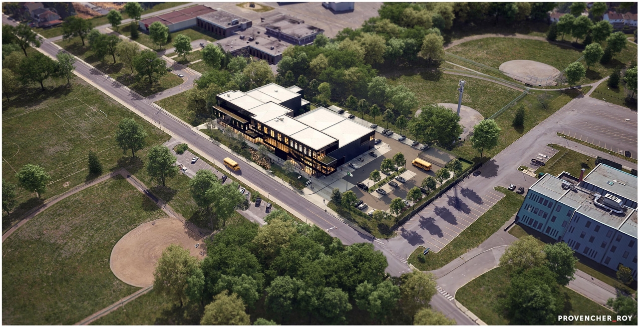 Rendering of building from page 10 of the file '2025-03-28 - Design Brief - D07-12-25-0040'