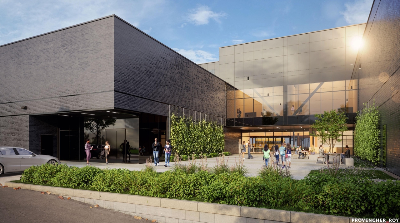 Rendering of building from page 16 of the file '2025-03-28 - Design Brief - D07-12-25-0040'