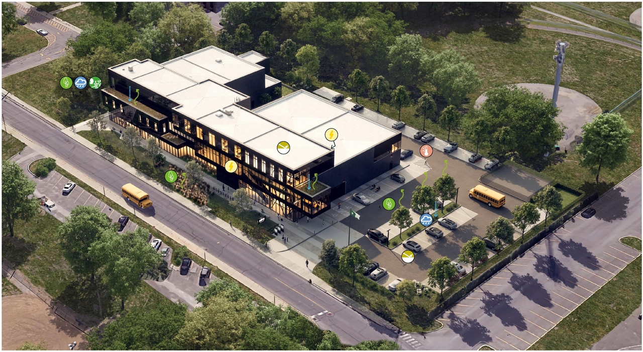 Rendering of building from page 34 of the file '2025-03-28 - Design Brief - D07-12-25-0040'