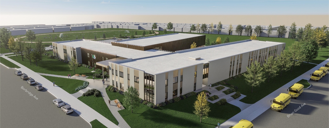 Rendering of building from page 17 of the file '2025-06-20 - Urban Design Brief - D07-12-25-0045'