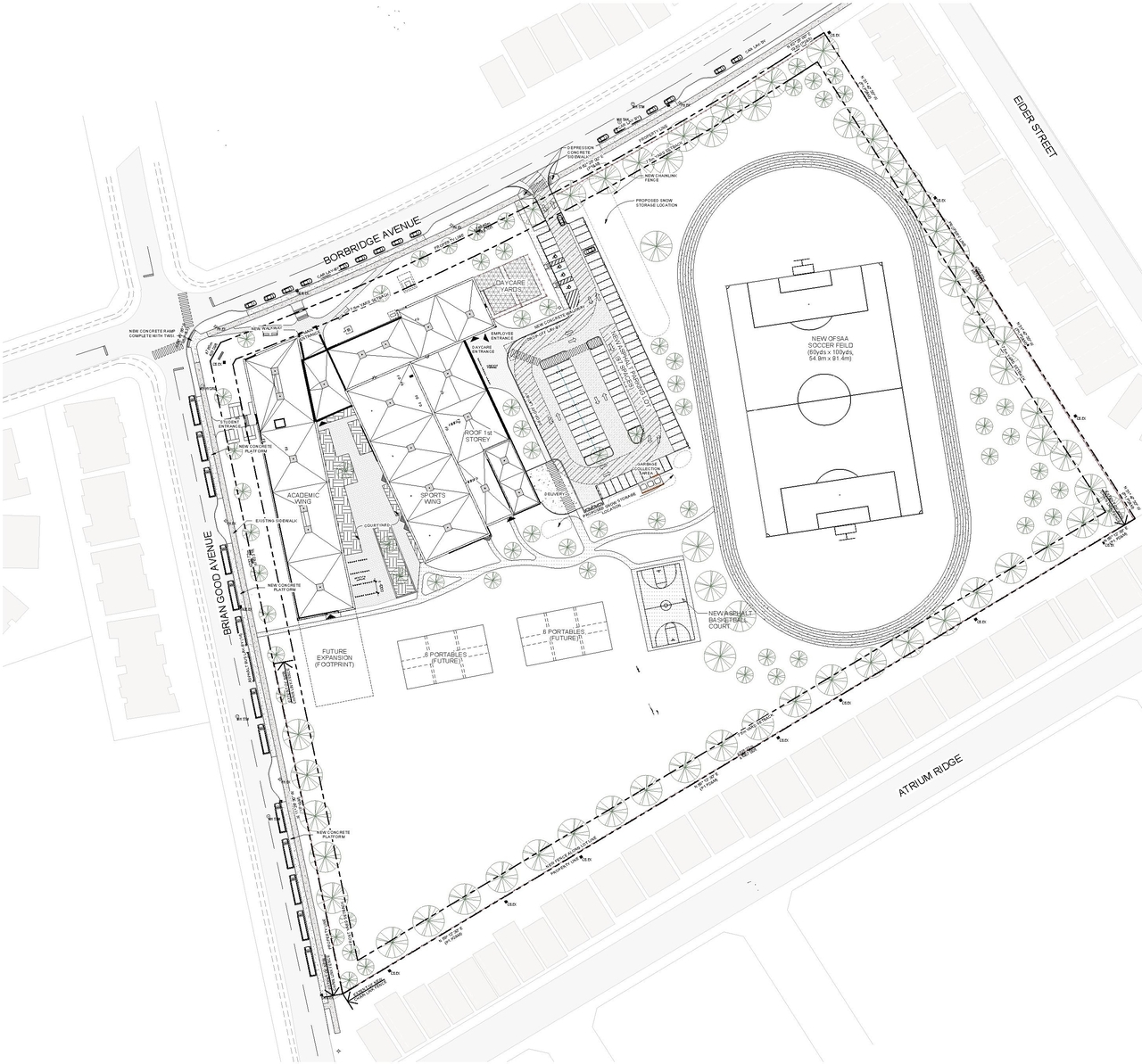 Construction site plan for project from page 20 of the file '2025-06-20 - Urban Design Brief - D07-12-25-0045'