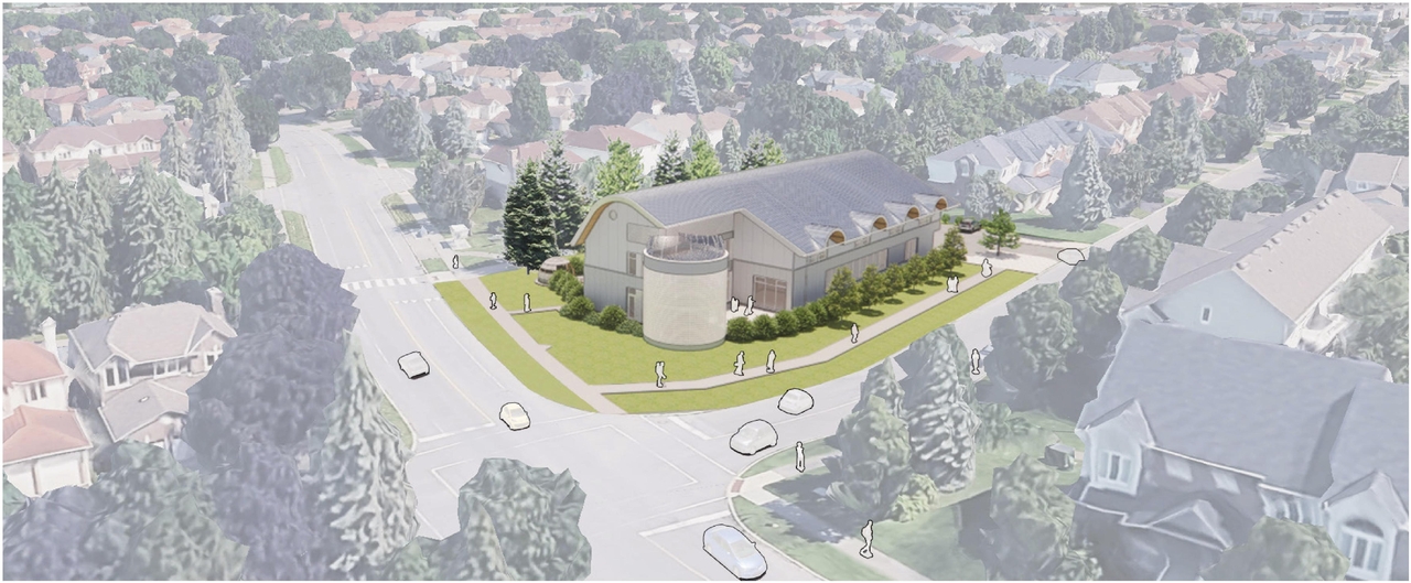 Rendering of building from page 16 of the file '2025-04-09 - Urban Design Brief - D07-12-25-0046'