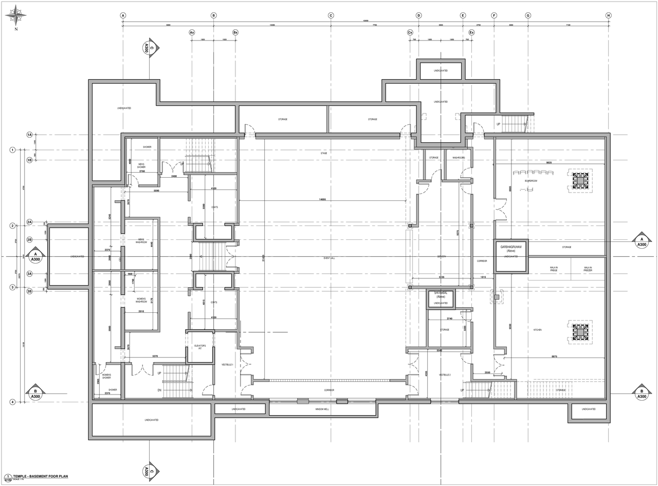 Floor plan for project from page 1 of the file '2025-08-01 - Proposed Temple Basement Floor Plan - D07-12-25-0049'