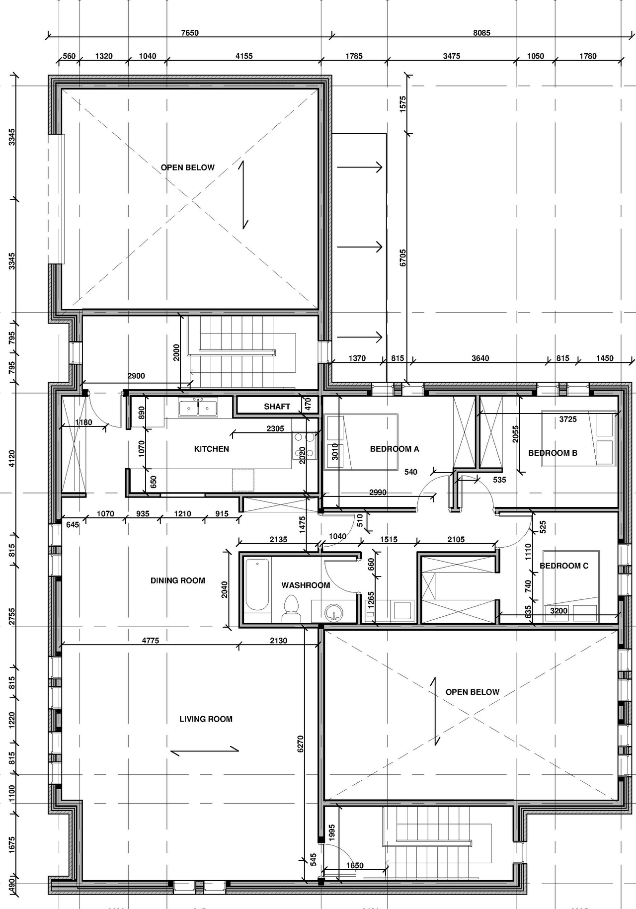 Floor plan for project from page 3 of the file '2025-06-20 - Floor Plans A100-A103 - D07-12-25-0049'