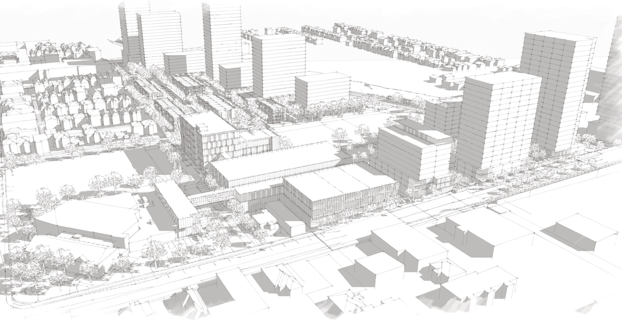 Rendering of building from page 5 of the file '2025-04-30 - Urban Design Review Panel Report - D07-12-25-0060'