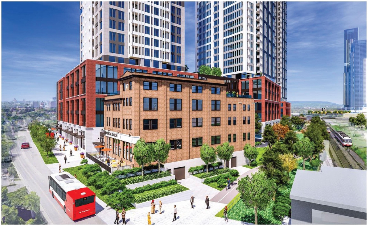 Rendering of building from page 9 of the file '2025-04-30 - Urban Design Review Panel Report - D07-12-25-0060'