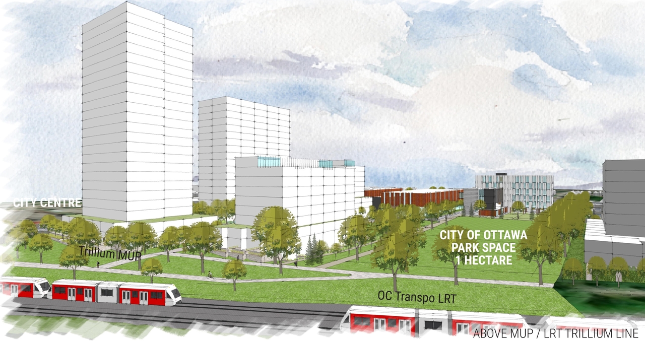 Rendering of building from page 46 of the file '2025-04-30 - Urban Design Review Panel Report - D07-12-25-0060'