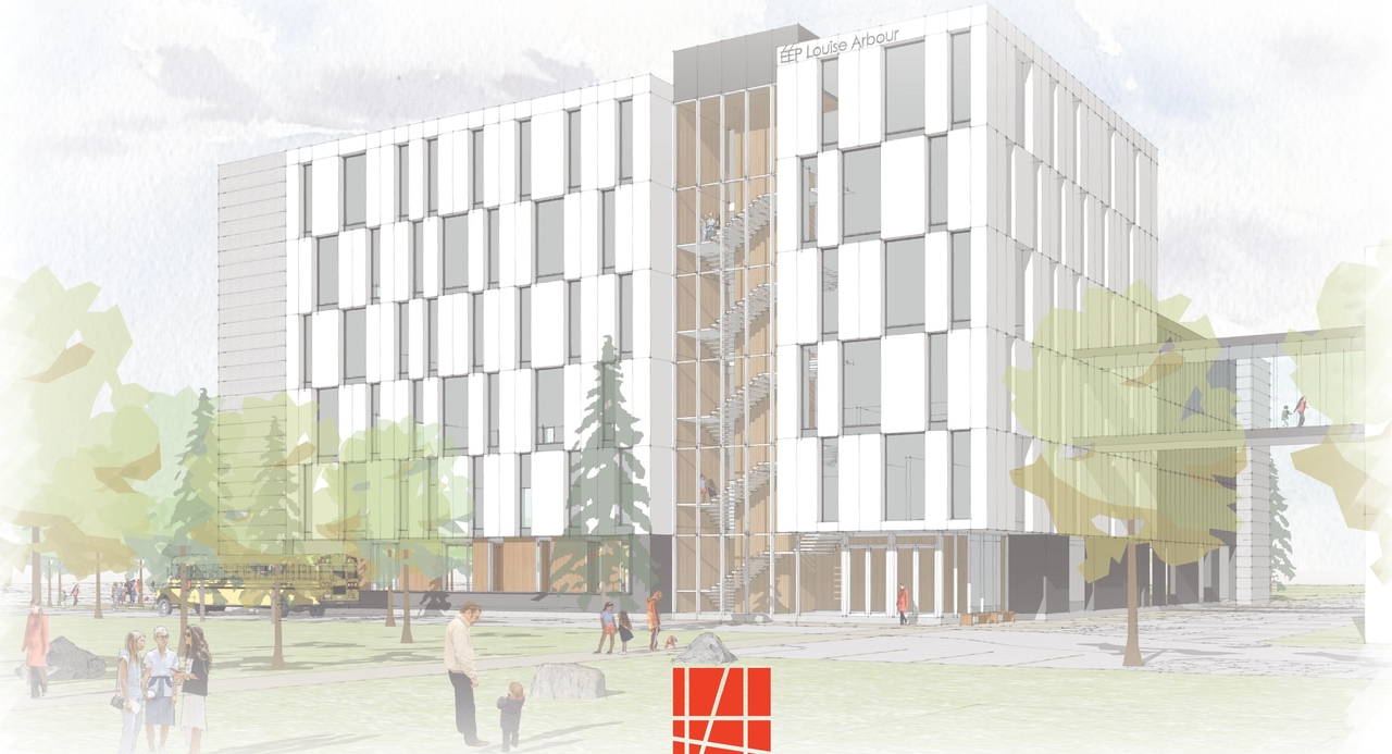 Rendering of building from page 50 of the file '2025-04-30 - Urban Design Review Panel Report - D07-12-25-0060'
