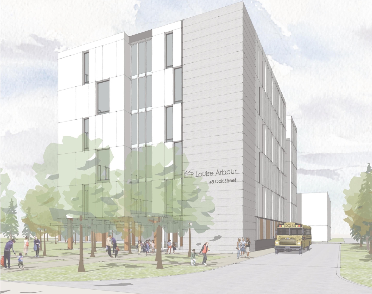 Rendering of building from page 51 of the file '2025-04-30 - Urban Design Review Panel Report - D07-12-25-0060'