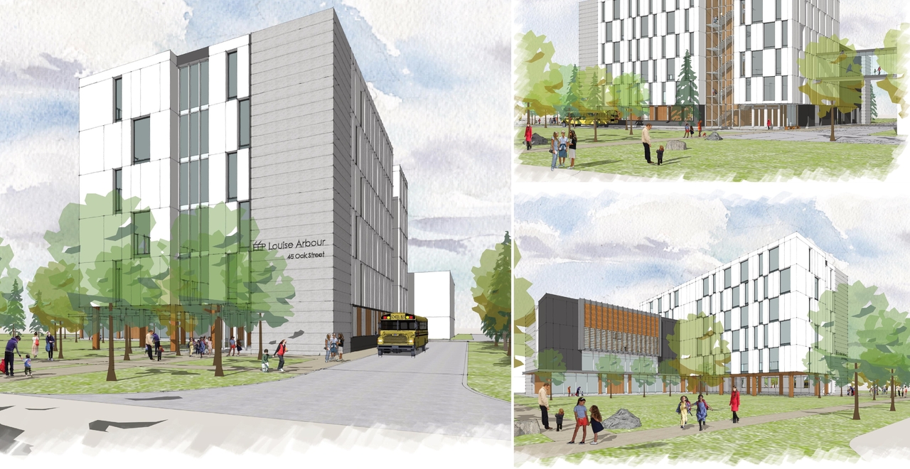 Rendering of building from page 58 of the file '2025-04-30 - Urban Design Review Panel Report - D07-12-25-0060'
