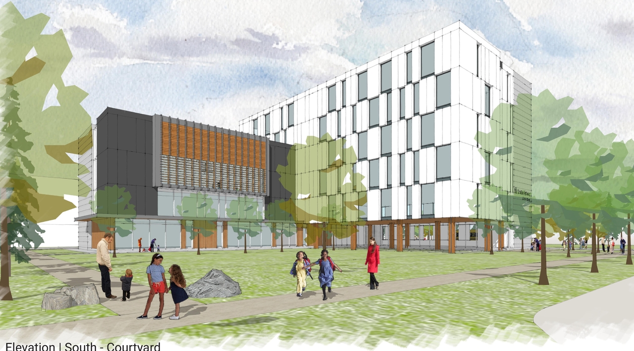 Rendering of building from page 61 of the file '2025-04-30 - Urban Design Review Panel Report - D07-12-25-0060'